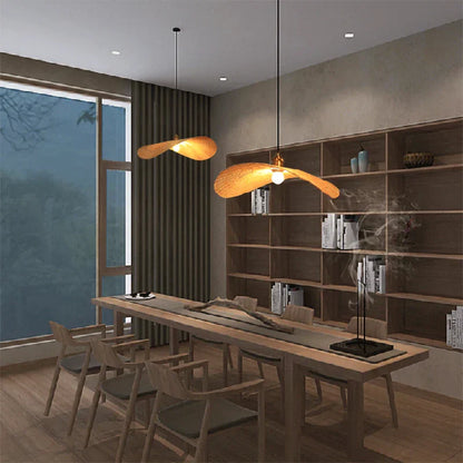 DecorBites™ Bamboo Chandelier: Japanese Tatami Teahouse Hanging Lamp for Living Room and Bedroom