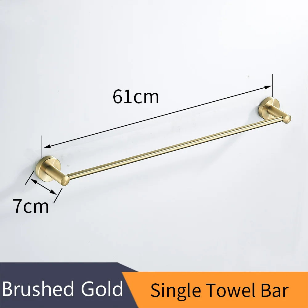 DecorBites™ Golden Swan Bath Hardware Set: Towel Rack, Toilet Paper Holder, Tissue Roll Holder