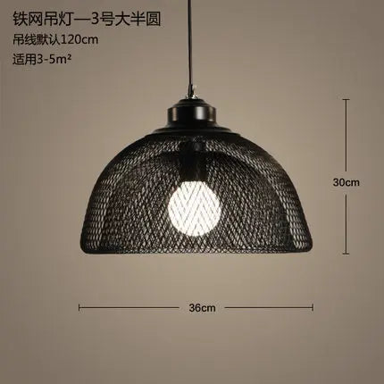 DecorBites™ Industrial Birdcage Chandelier: Retro Iron Net Hanging Lamp for Creative Home Lighting