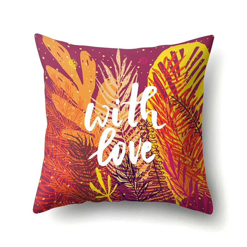 DecorBites™ Green Tropical Leaves Pillow Cover - Four Season Landscape Decor