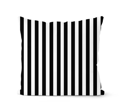 طقم أغطية وسائد هندسية باللونين الأبيض والأسود من DecorBites™ - وسادة لتزيين الأريكة المنزلية
