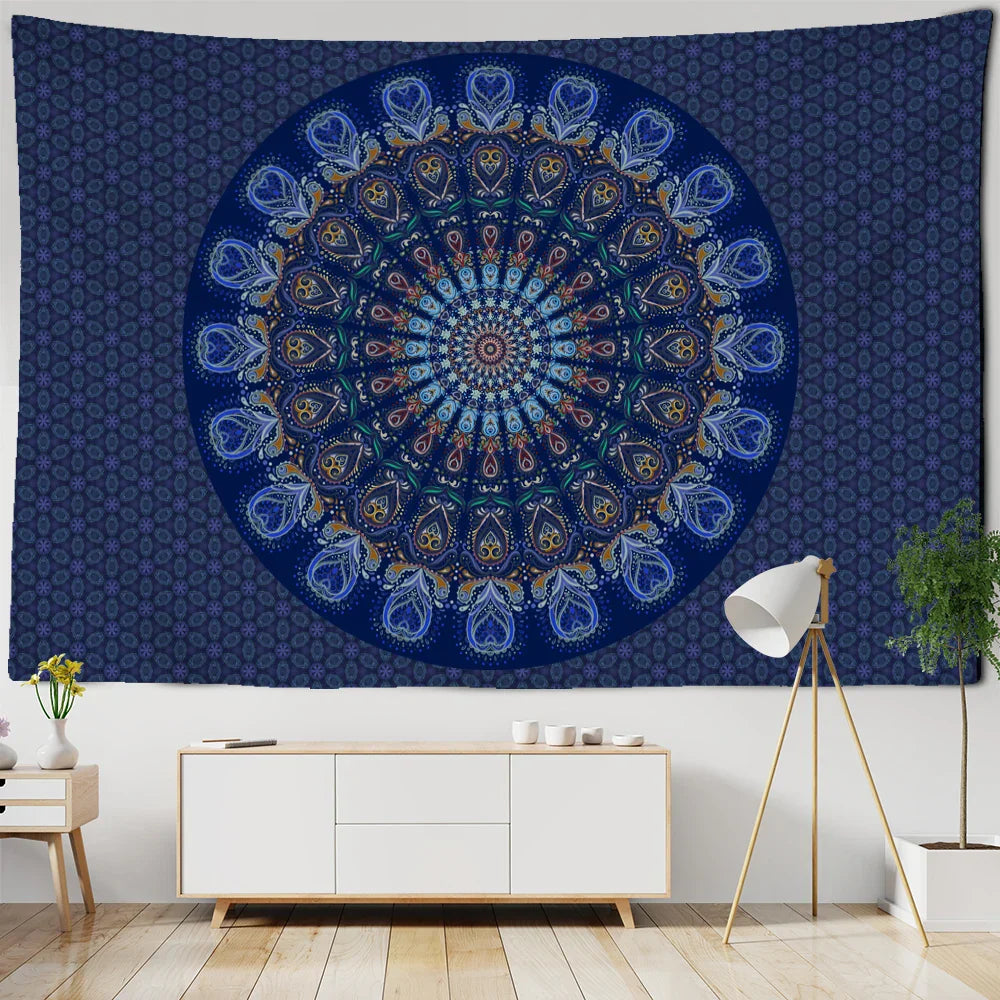 Decobites Psychedelic Mandala Tapestry Wall Hanging for Boho Home Decor