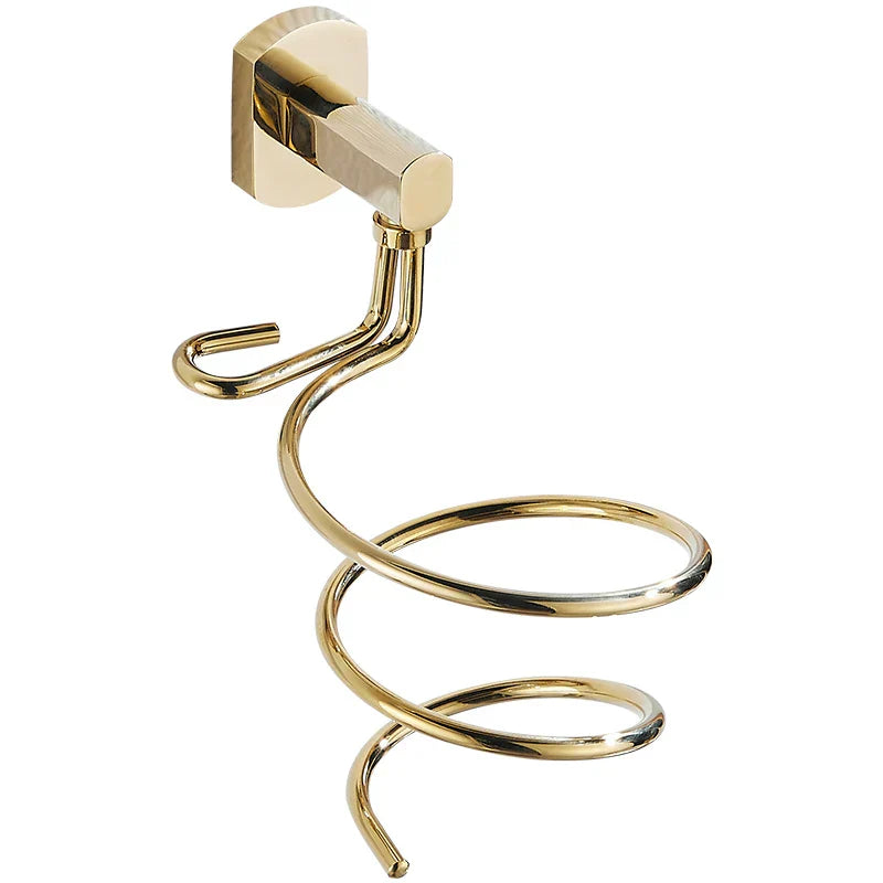 DecorBites™ Hair Care Organizer Wall Shelf - Gold Hair Dryer & Straightener Holder Rack