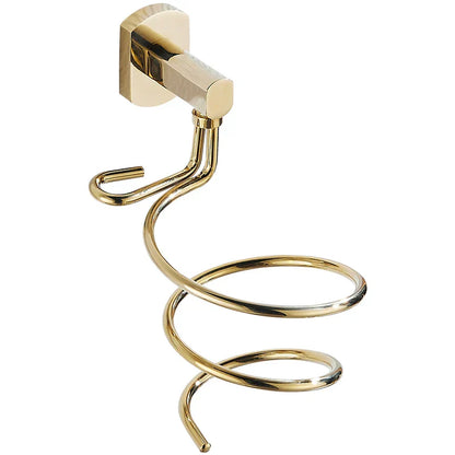 DecorBites™ Hair Care Organizer Wall Shelf - Gold Hair Dryer & Straightener Holder Rack