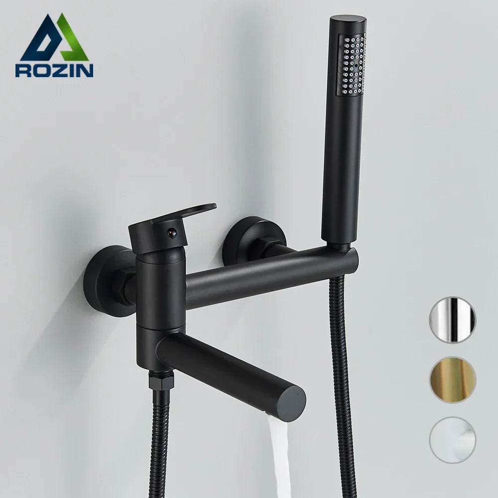 Gold Swivel Tub Faucet Set