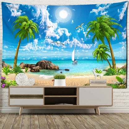 Decobites Seascape Bohemian Tapestry Wall Art for Aesthetic Home Decor