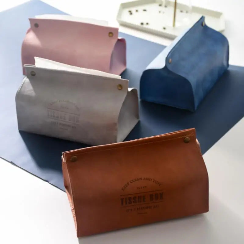 DecorBites™ Leather Tissue Box Holder - Nordic Style Decor Storage Case