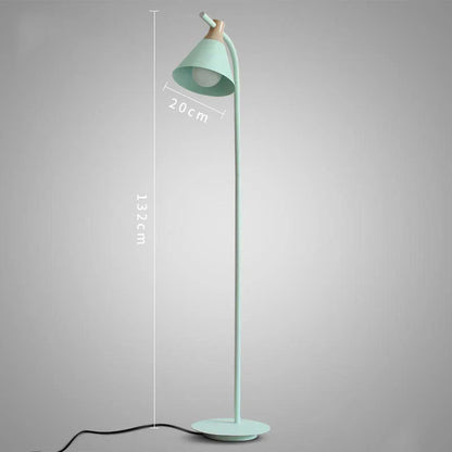 DecorBites™ Iron Macaron Floor Lamp: Modern LED Wooden Tall Lamp for Living Room
