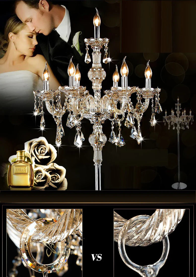 DecorBites™ Crystal Floor Lamp - Modern French Design for Living Room and Bedroom