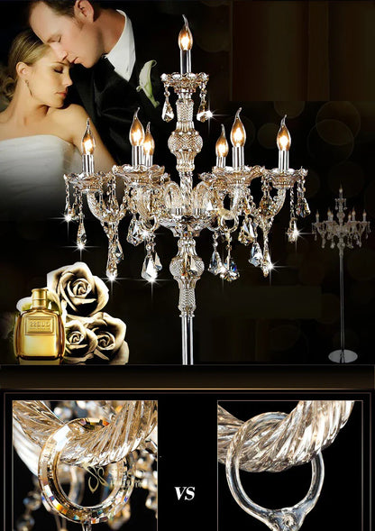 DecorBites™ Crystal Floor Lamp - Modern French Design for Living Room and Bedroom