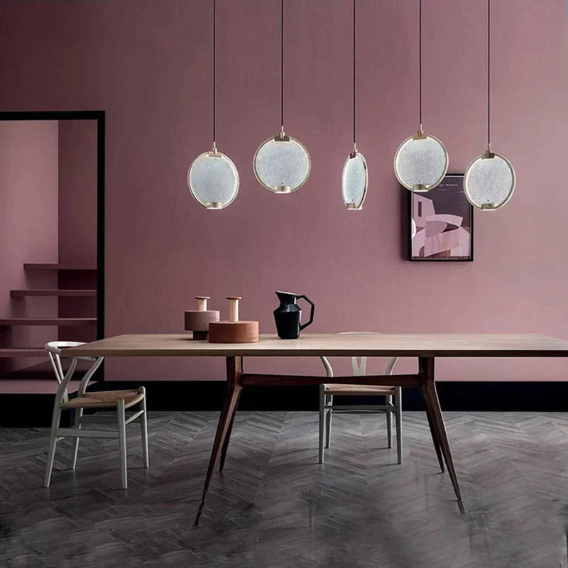 DecorBites™ Brass Pendant Light: Minimalist Glass Round Loft Lamp for Cafe & Bar