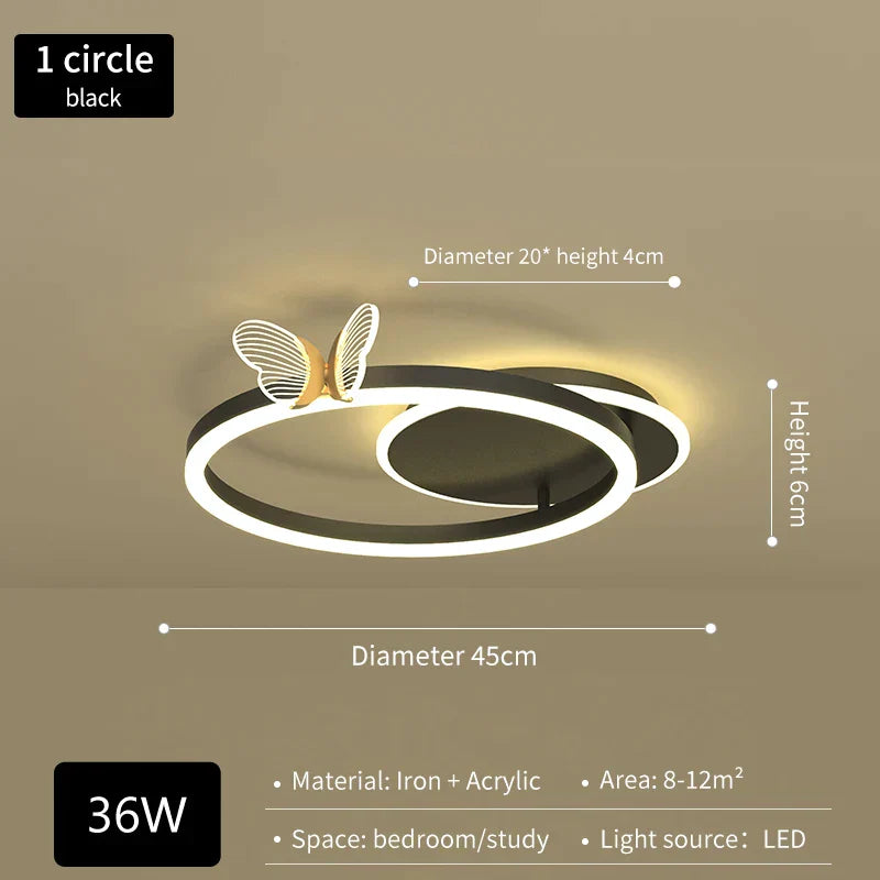 Lámpara de Techo LED Mariposa Luxe™ Decorbites: Atmósfera Moderna, Brillante y Elegante