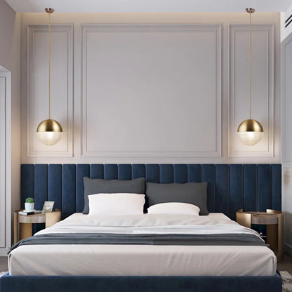 Lámpara colgante LED DecorBites™ con bola de cristal - Dorada, estilo nórdico minimalista