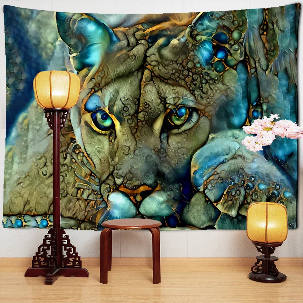 Colorful Lion Tapestry Wall Hanging Bohemian Style Hippie Decobites Home Decor