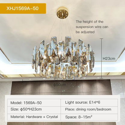 Lámpara de araña LED de cristal DecorBites™ para una elegante sala de estar, comedor, dormitorio o cocina.