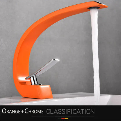 DecorBites™ Gold Basin Faucet: Deck Mount Black Chrome Mixer for Bathroom Washbasin