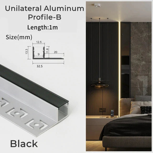 DecorBites™ 1M Frameless Embedded LED Aluminum Profile for Linear Strip Lights