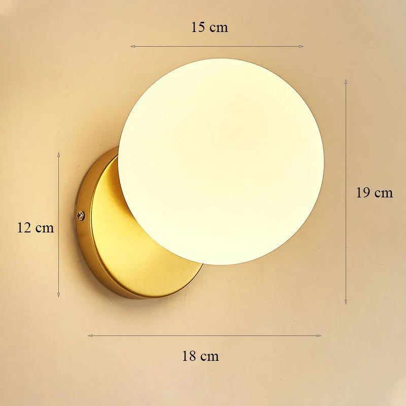 DecorBites™ Glass Shade Gold Wall Lamp for Bedroom Loft Design, Up Down Iron LED Wall Lights