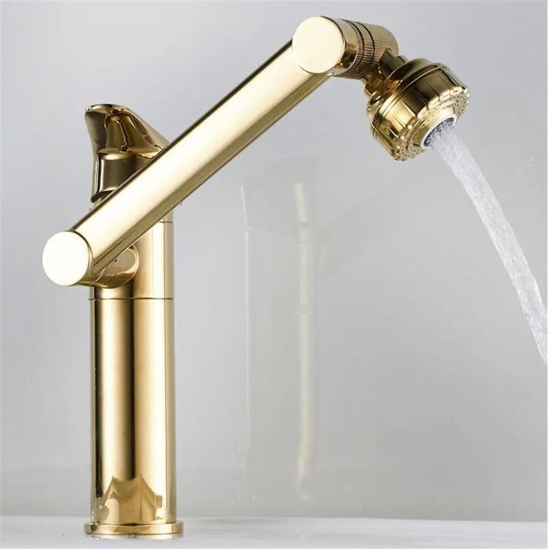DecorBites™ Gold Multifunction Bathroom Sink Faucet Hot Cold Water Mixer Deck Mounted