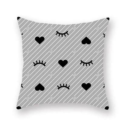 غطاء وسادة بطبعة خطوط نجمية هندسية من ديكوربايتس™ - للبيع بالجملة، 45×45 سم