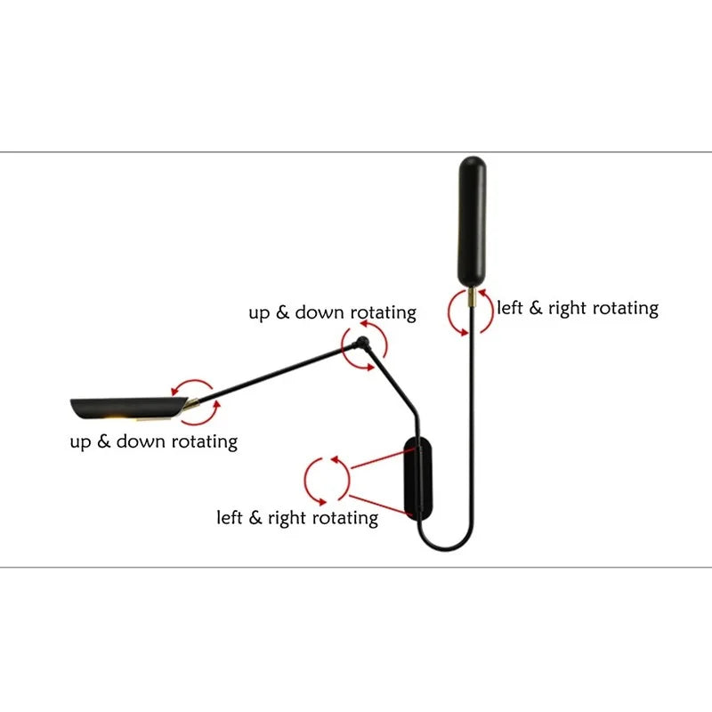 DecorBites™ Industrial Loft Wall Lamp: Creative Long Arm Bedside Reading Light