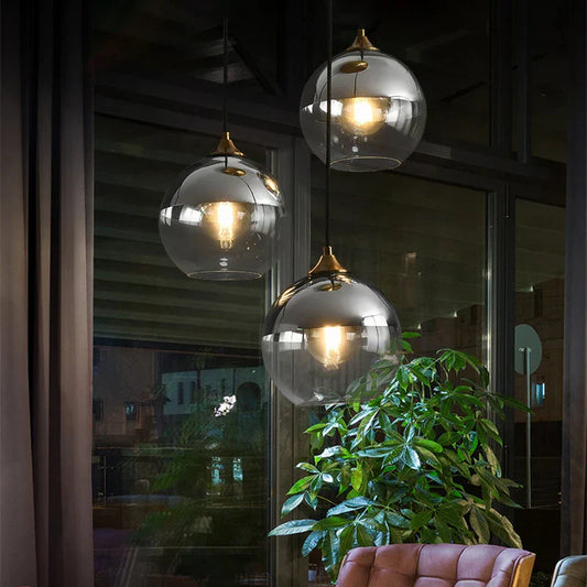 DecorBites™ Glass Ball Pendant Light - Modern Nordic LED Hanging Fixture for Dining and Kitchen