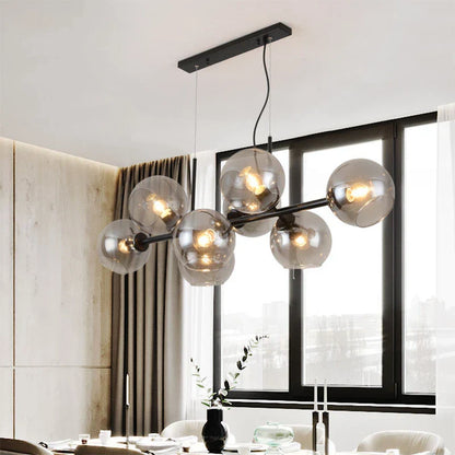 DecorBites™ Gray Glass Pendant Lights: Modern Nordic Loft Rustic Chandelier for Kitchen Bar Dining by DecorBites™