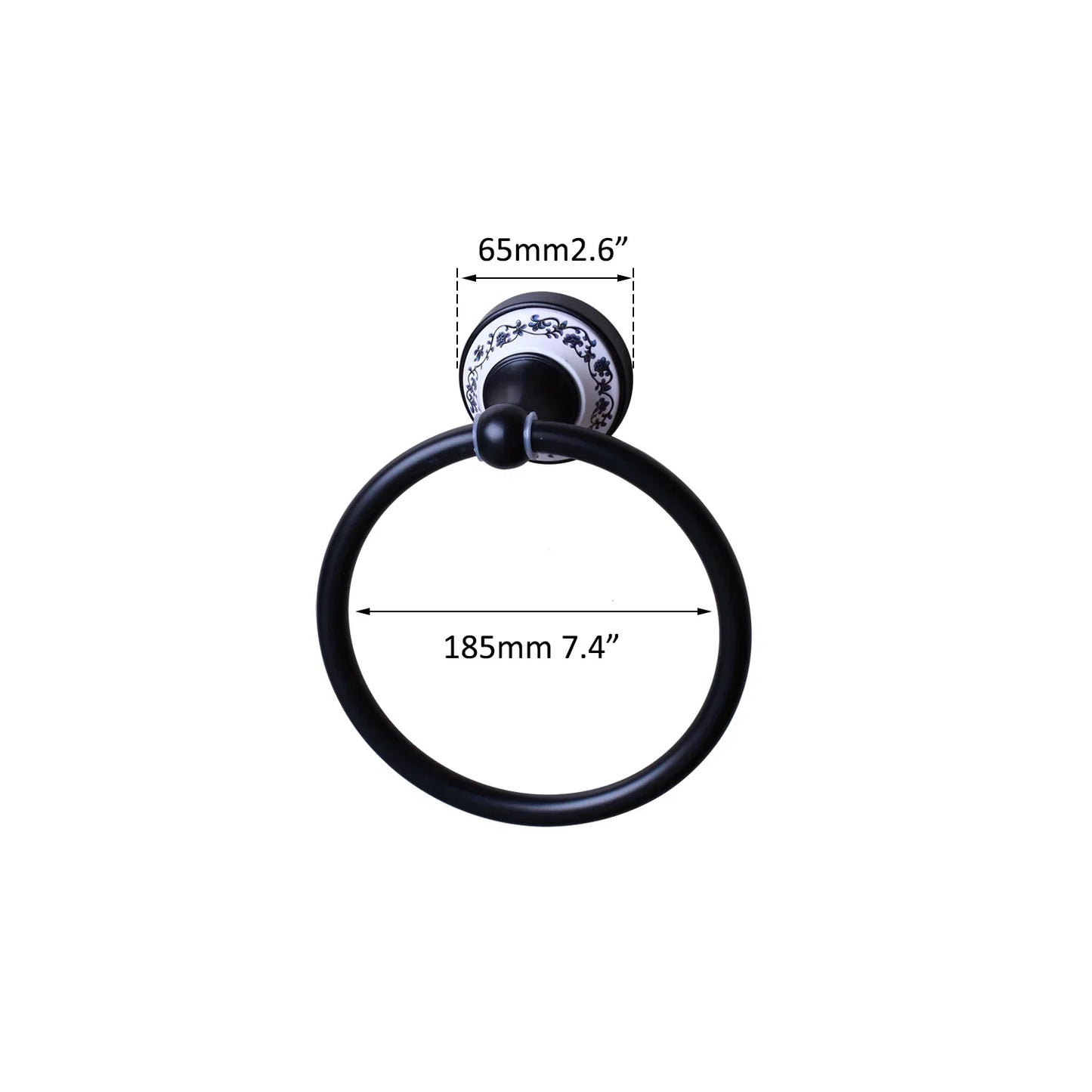 حلقة منشفة حمام من الفولاذ المقاوم للصدأ باللون الأسود من DecorBites™ - مثبتة على الحائط بلون برونزي مصقول بالزيت