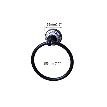 حلقة منشفة حمام من الفولاذ المقاوم للصدأ باللون الأسود من DecorBites™ - مثبتة على الحائط بلون برونزي مصقول بالزيت