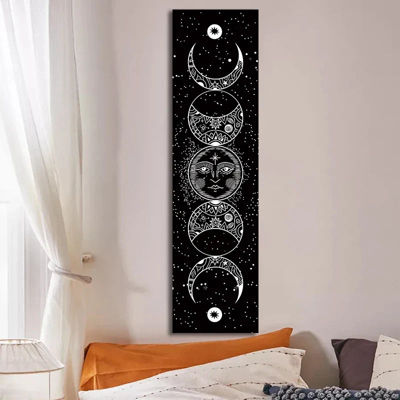 Decobites Moon Phase Tapestry Stars Blanket Wall Hanging Space Decor