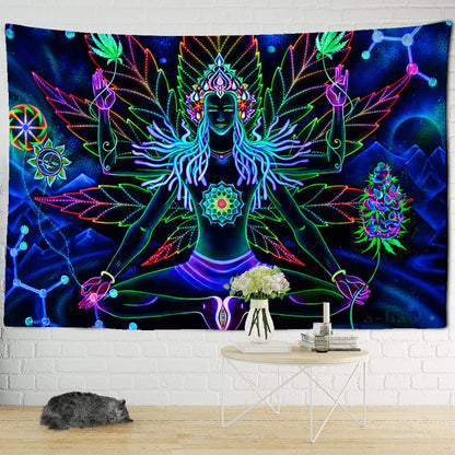 Decobites Seven Chakra Meditator Tapestry Wall Hanging for Boho Decor