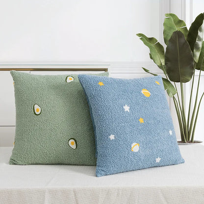 DecorBites™ Fluffy Comfort Pillow Cover 45x45cm Avocado Green Cream Blue Home Decor