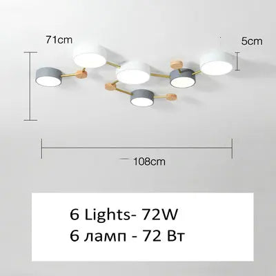 DecorBites™ LED Wood Ceiling Chandelier for Living Room, Bedroom, Kids Room Decor