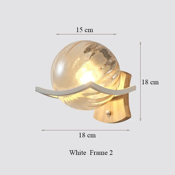 DecorBites™ Japanese Moon Wood Wall Lamp - Minimalist Design - LED Sconce Lights