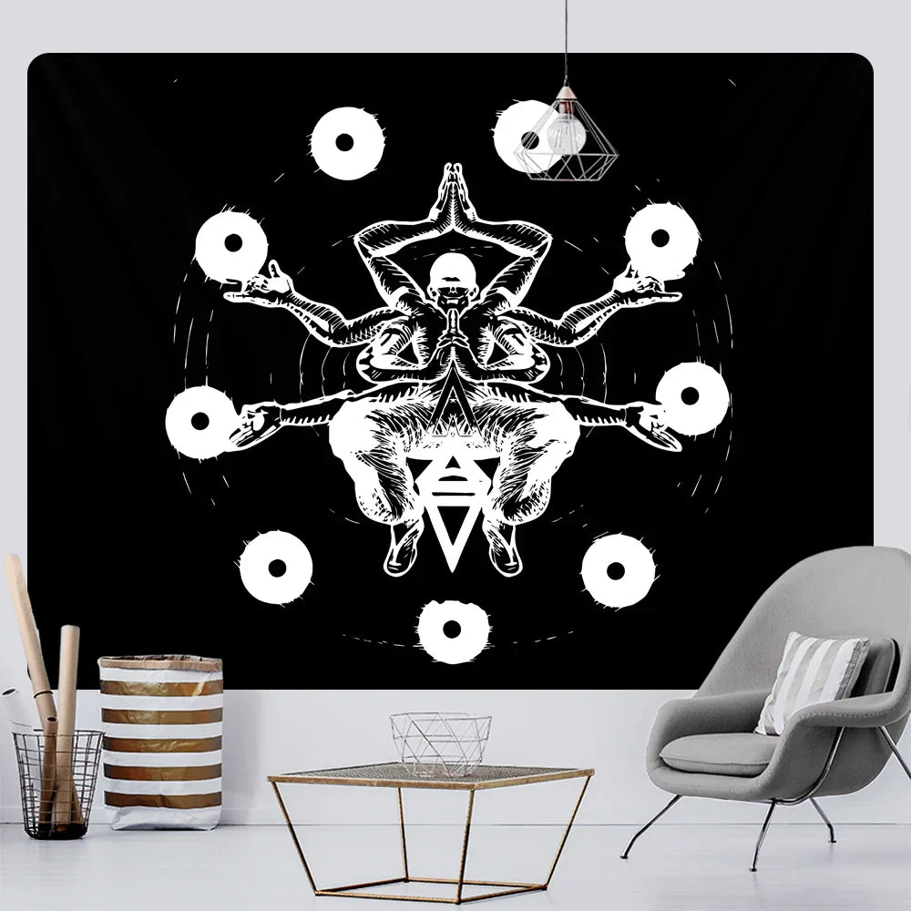 Decobites Viking Mystical Symbol Tapestry Wall Hanging for Bohemian Home Decor