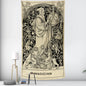 Decobites Black & White Tarot Witchcraft Tapestry | Bohemian Hippie Mandala Wall Decor