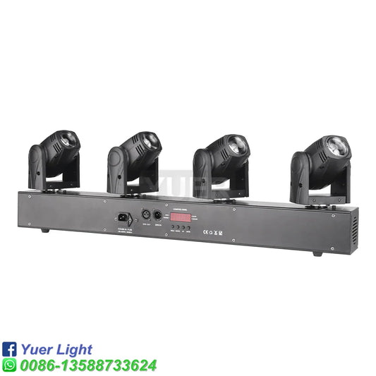 DecorBites™ Minicabezal móvil Cree RGBW de 4 cabezales para DJ, escenario y bar