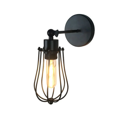 DecorBites™ Industrial Loft LED Cage Wall Light Sconce - Modern Home Lighting Fixture