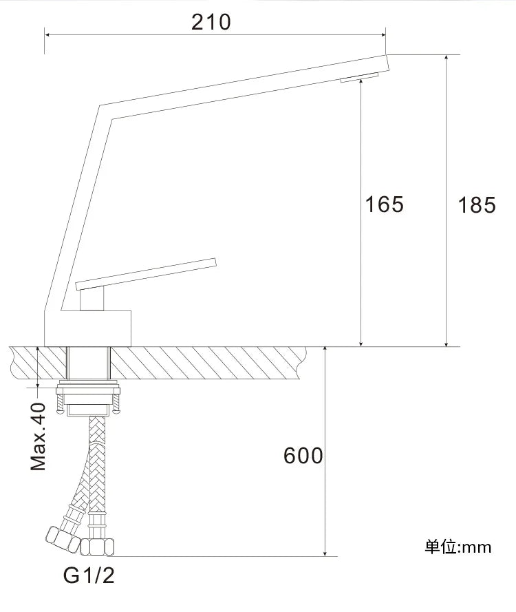 Grifo mezclador para lavabo DecorBites™ de latón negro con monomando para montaje en cubierta