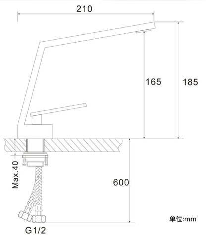 Grifo mezclador para lavabo DecorBites™ de latón negro con monomando para montaje en cubierta