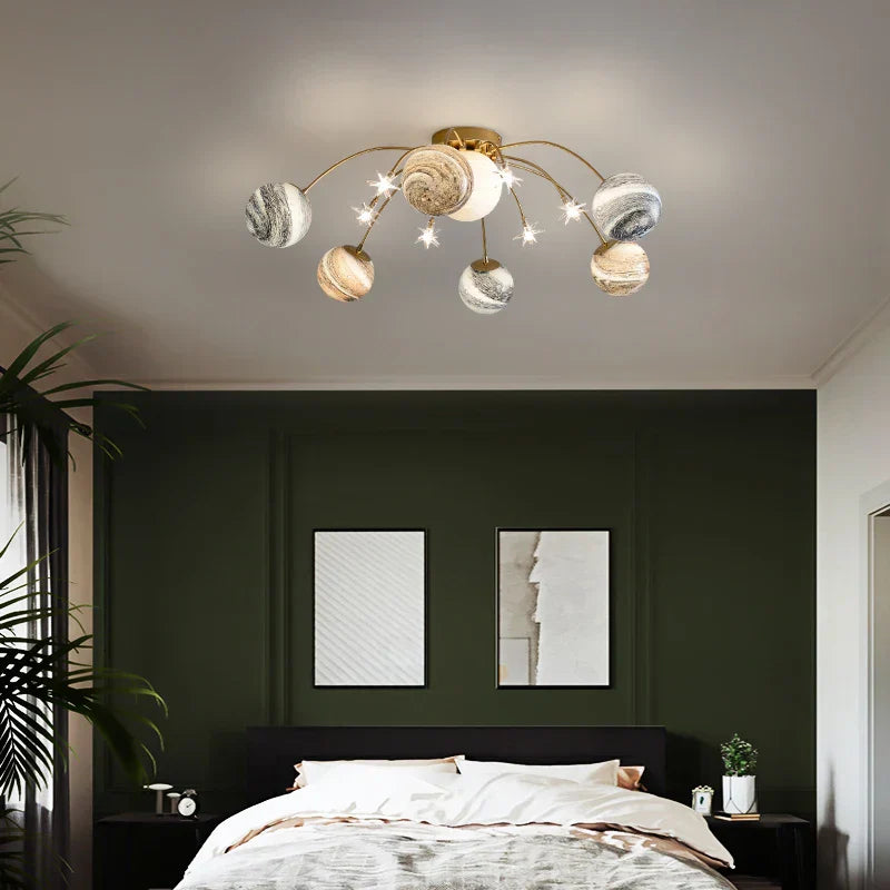 DecorBites™ Glass Ball Planet Chandelier for Kids Room and Living Room