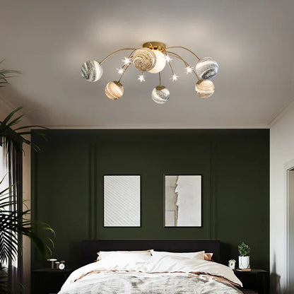 DecorBites™ Glass Ball Planet Chandelier for Kids Room and Living Room