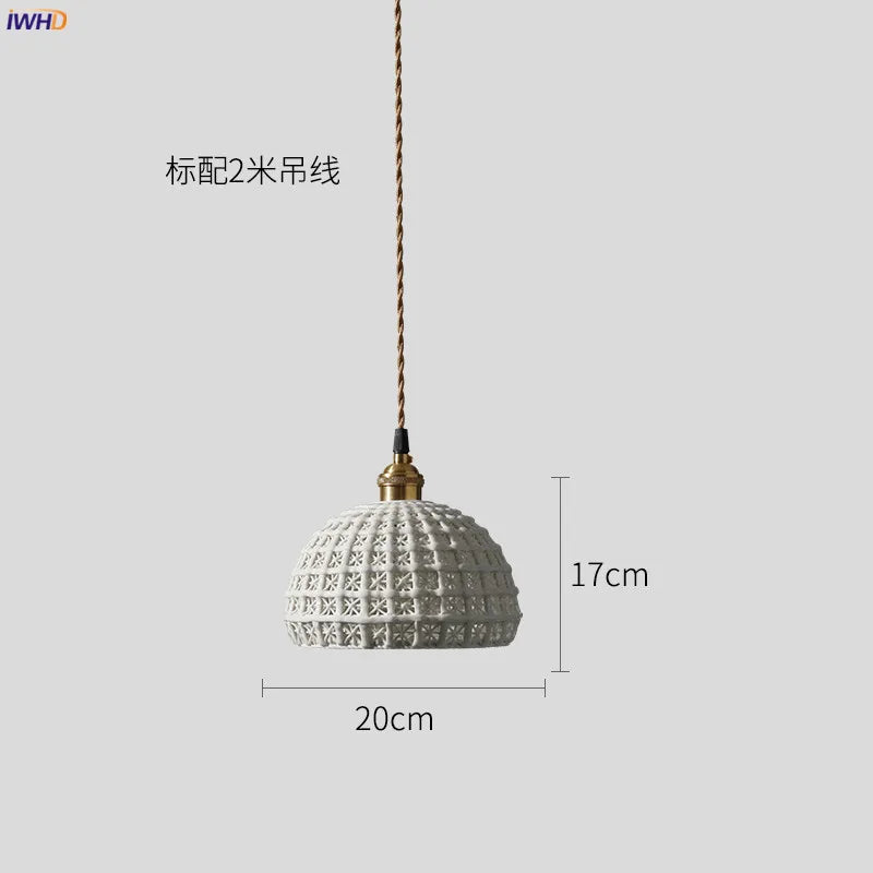 DecorBites™ Ceramic LED Pendant Lights: Japanese Style, Copper Nordic Modern Design