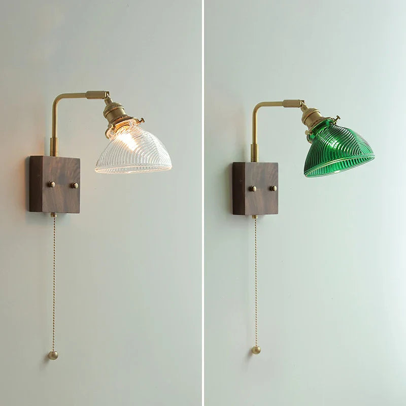 DecorBites™ Clear Glass LED Wall Lights with Pull Chain Switch, Rotate Modern Nordic Wall Lamp