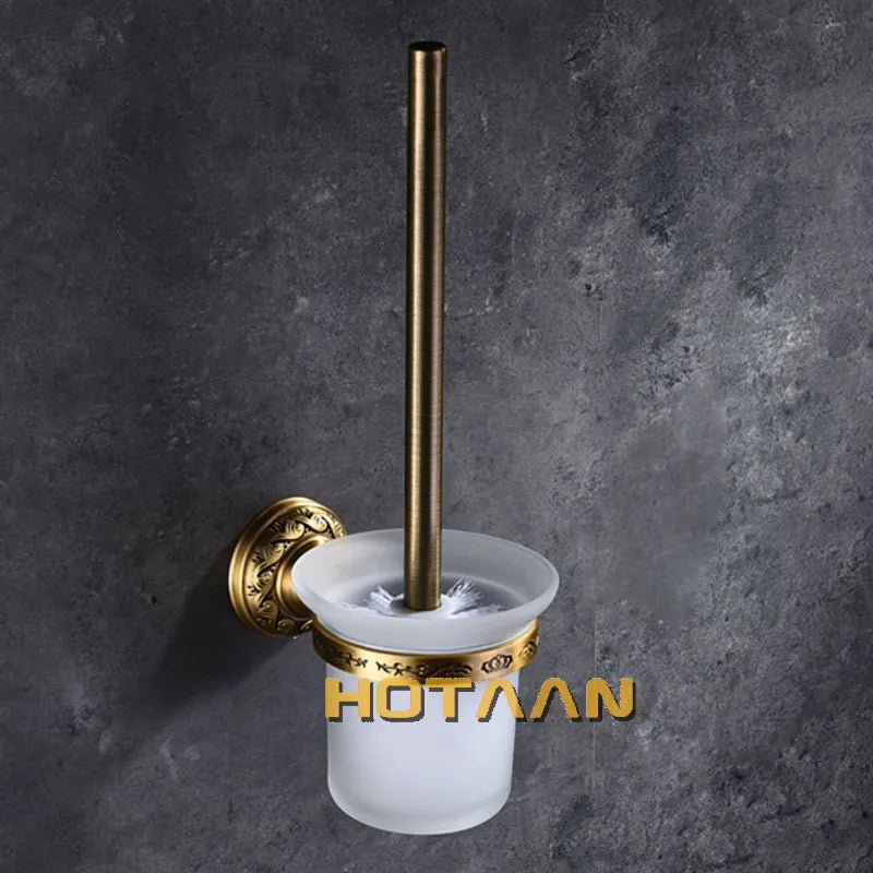 DecorBites™ Brass Bathroom Accessories Set: Robe Hook, Paper Holder, Towel Bar, Soap Basket