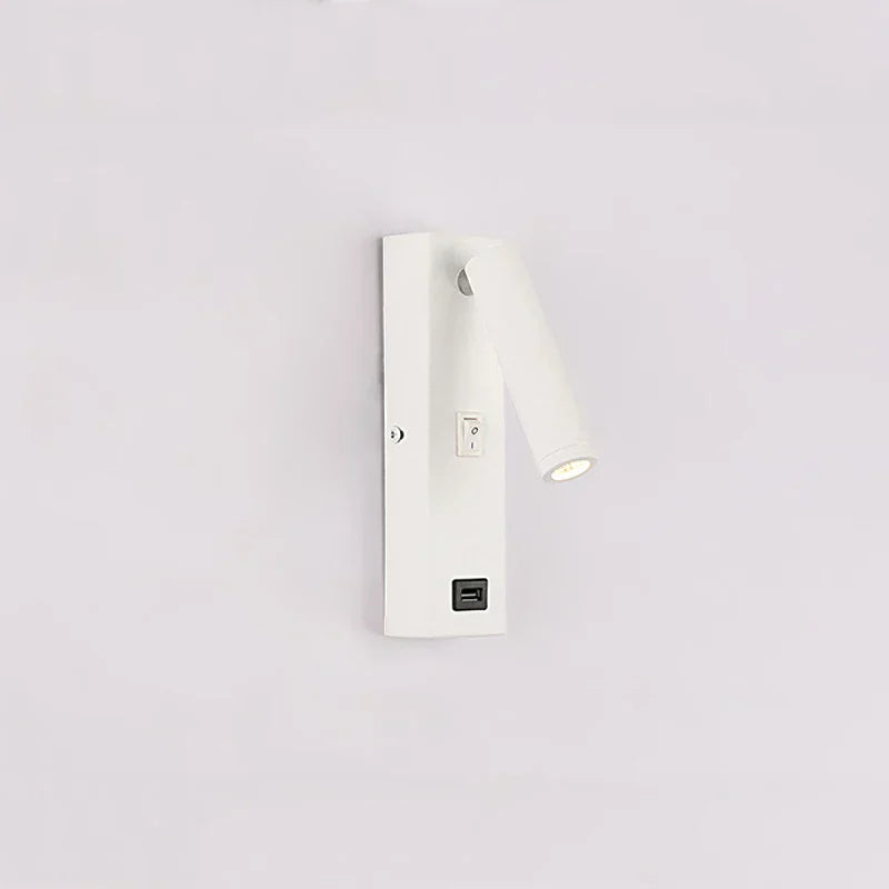 مفتاح إضاءة حائط LED من DecorBites™ لغرفة النوم مزود بمنفذ USB داخلي وشمعدان للقراءة الليلية