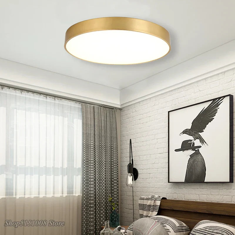 DecorBites™ Gold Acrylic LED Ceiling Light - Modern Ultra-Thin Surface, Nordic Design