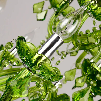 DecorBites™ Crystal Chandelier: Glamorous Green Lighting for Wedding Parlor, Bedroom, and More