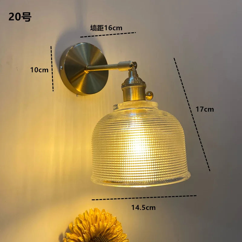 DecorBites™ Clear Glass LED Wall Sconce | Modern Copper Bathroom Mirror Stair Light