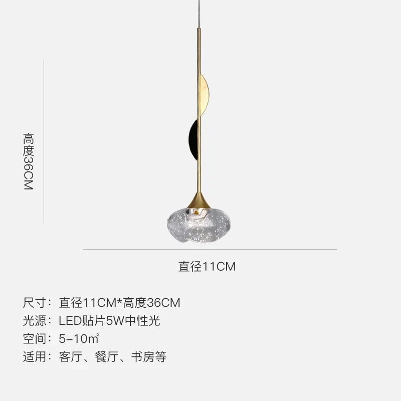 DecorBites™ Bubble Crystal Pendant Light: Modern Kitchen Dining Room Hanging Lamp for Home Decor